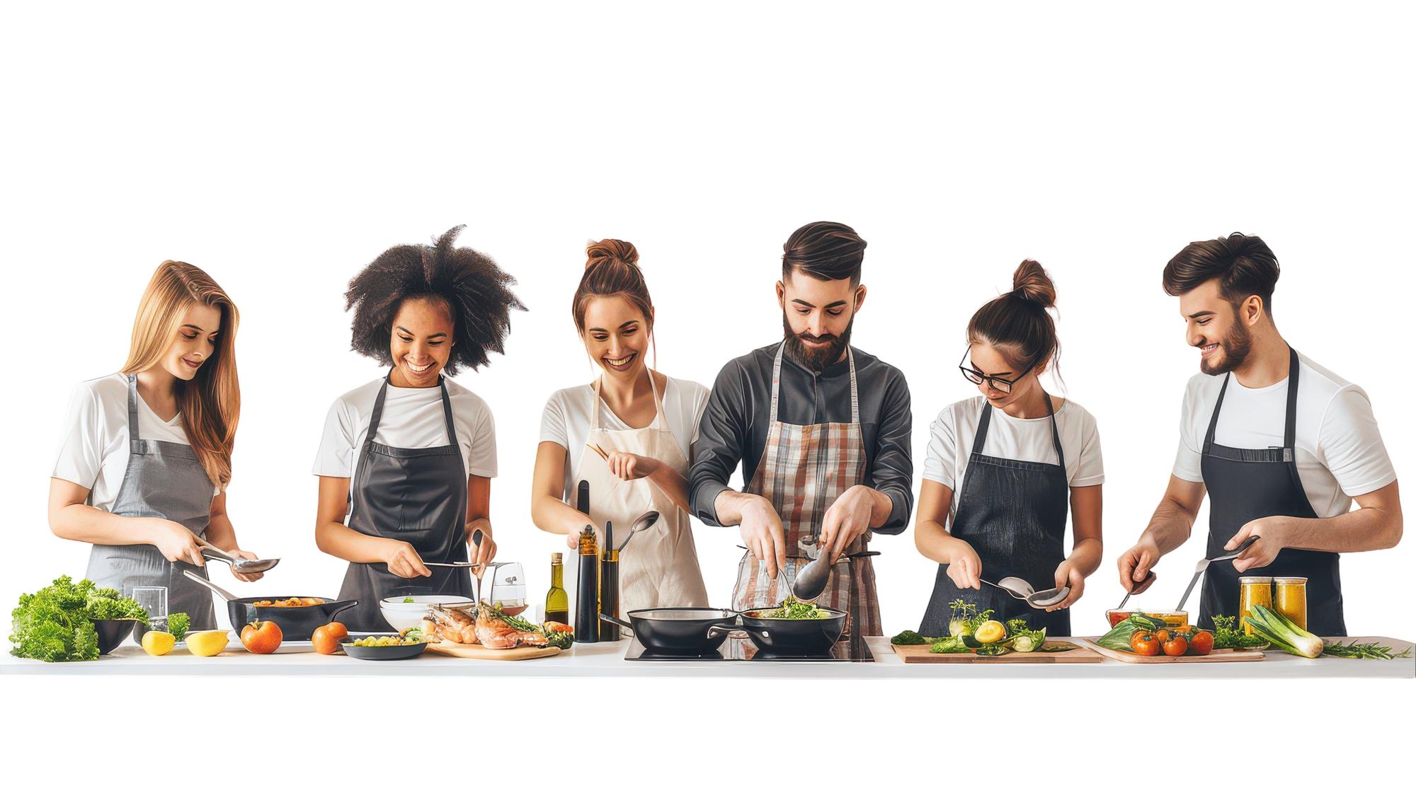 Open kitchen with team workshop